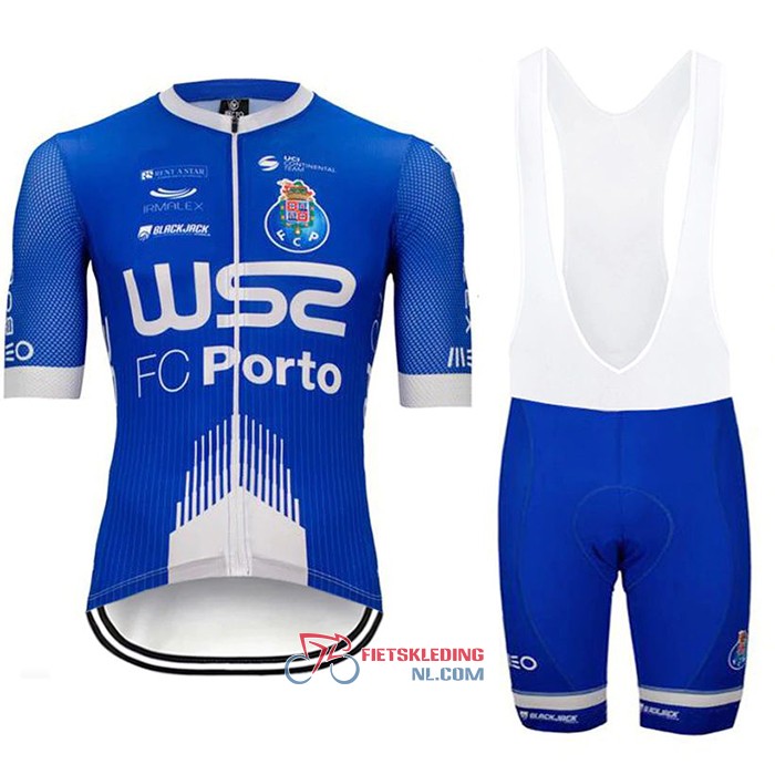W52-FC Porto Fietsshirt Met Korte Mouw 2020 en Korte Koersbroek Blauw Wit